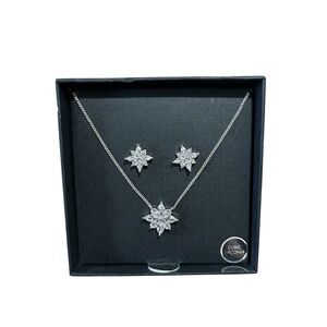 Silver Tone Necklace and Earring Set